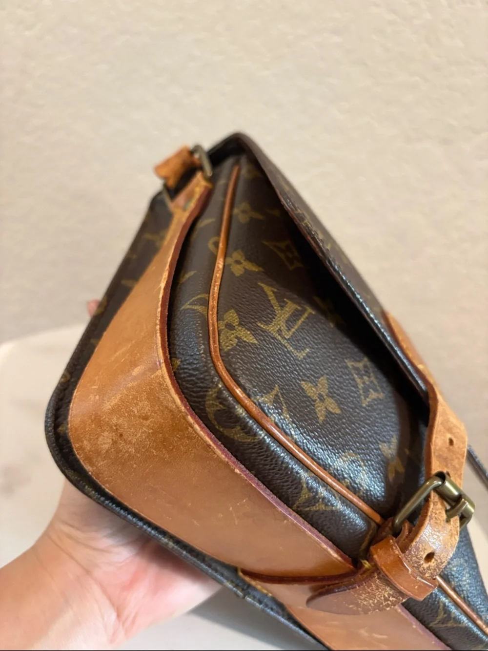 Louis Vuitton 872 SL Cartouchiere MM Brown Monogram Crossbody Bag